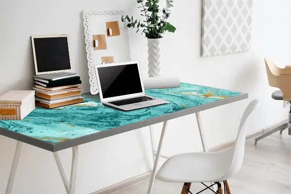 Ochranná podložka na stôl Marble tyrkysová