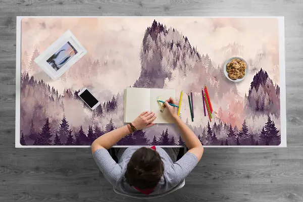 Veľká podložka na stôl horský les