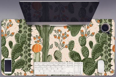 Pracovný podložka na stôl oranžová kaktus