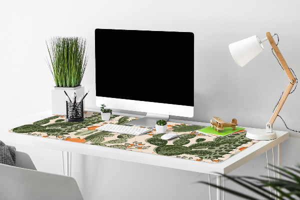 Pracovný podložka na stôl oranžová kaktus