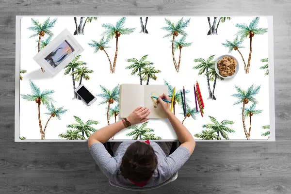 Veľká ochranná podložka na stôl palm nástenná