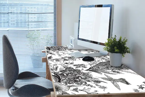 Pracovný podložka na stôl Čierna a biela záhrada