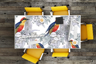 Podložka na písací stôl maľované vtáky