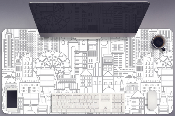 Ochranná podložka na stôl načrtnutý mesta