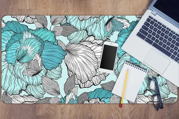 Veľká ochranná podložka na stôl kvety Doodle