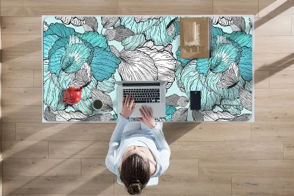 Veľká ochranná podložka na stôl kvety Doodle