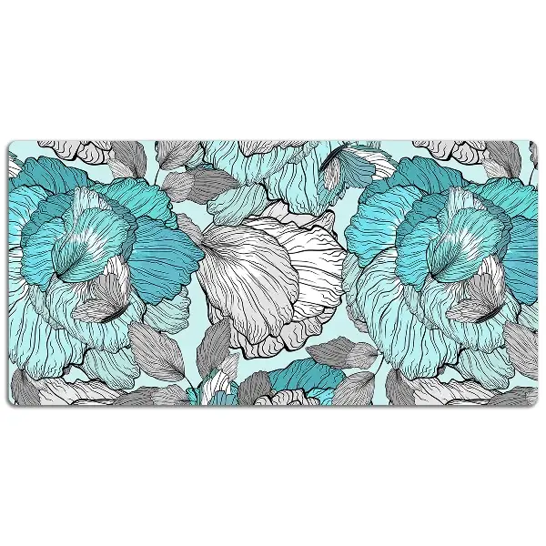 Veľká ochranná podložka na stôl kvety Doodle