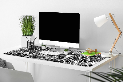 Pracovný podložka na stôl Čierne a biele listy
