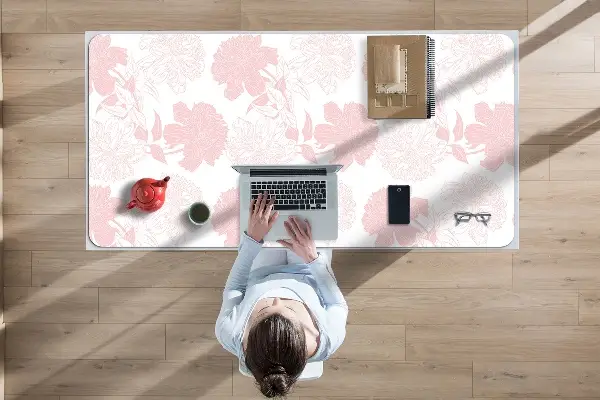 Veľká ochranná podložka na stôl ružové kvety