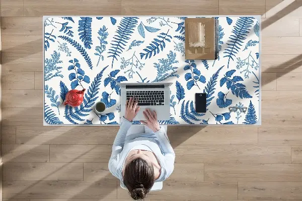 Ochranná podložka na stôl blue papradie