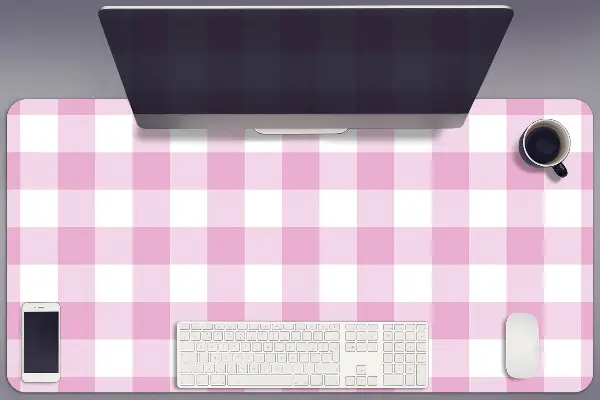 Veľká ochranná podložka na stôl pink mriežka