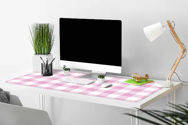 Veľká ochranná podložka na stôl pink mriežka
