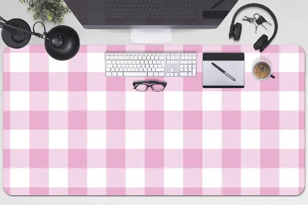 Veľká ochranná podložka na stôl pink mriežka