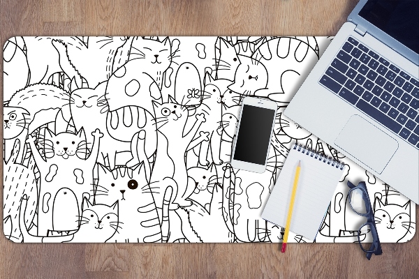 Pracovný podložka na stôl Mačky v štýle Doodle