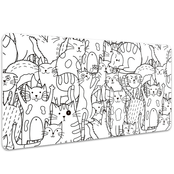 Pracovný podložka na stôl Mačky v štýle Doodle