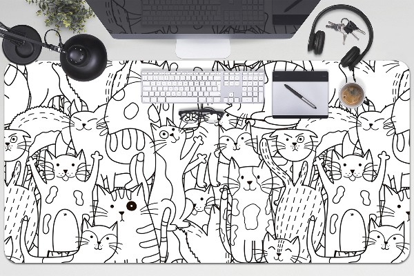 Pracovný podložka na stôl Mačky v štýle Doodle