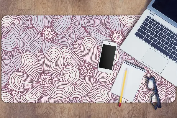 Veľká ochranná podložka na stôl kvety Doodle