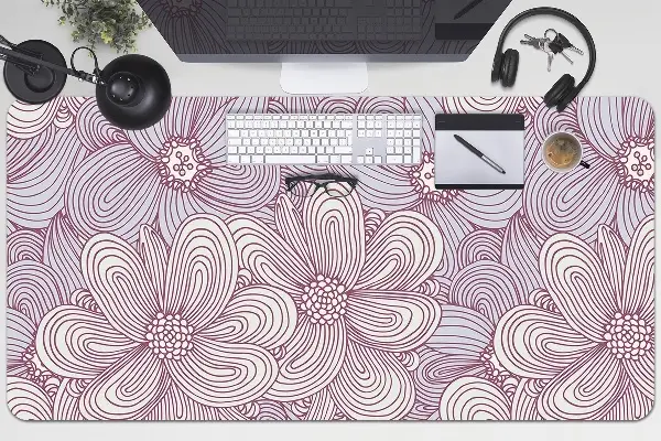 Veľká ochranná podložka na stôl kvety Doodle