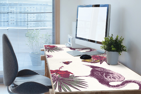 Pracovný podložka na stôl Plameniaky & Hibiscus