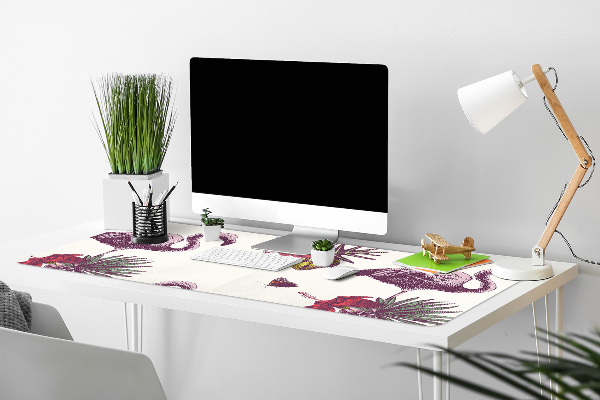 Pracovný podložka na stôl Plameniaky & Hibiscus