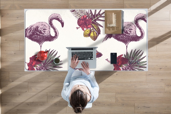 Pracovný podložka na stôl Plameniaky & Hibiscus