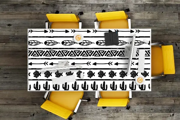 Ochranná podložka na stôl Boho black and white