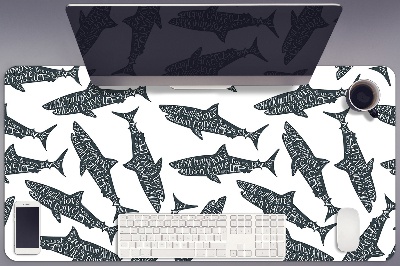 Ochranná podložka na stôl typografie žraloky