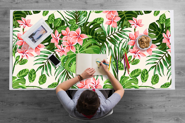 Veľká ochranná podložka na stôl kvety hawaii