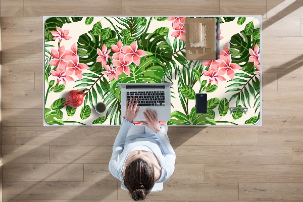 Veľká ochranná podložka na stôl kvety hawaii
