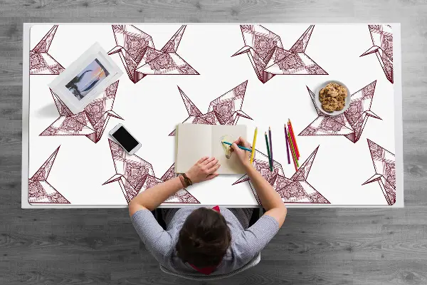 Veľká ochranná podložka na stôl origami vtáky