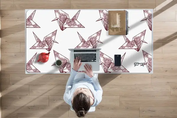 Veľká ochranná podložka na stôl origami vtáky