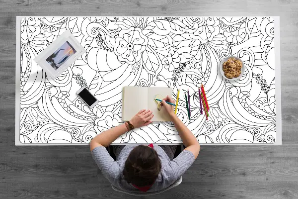 Veľká podložka na stôl pre deti doodle pattern