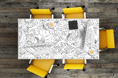 Veľká podložka na stôl pre deti doodle pattern