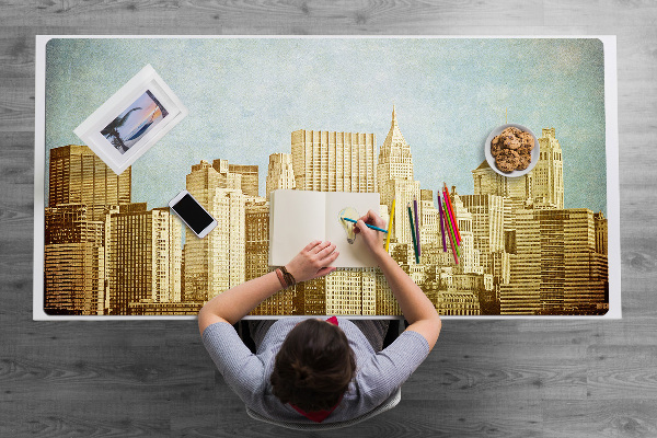 Pracovný podložka na stôl manhattan mrakodrapy