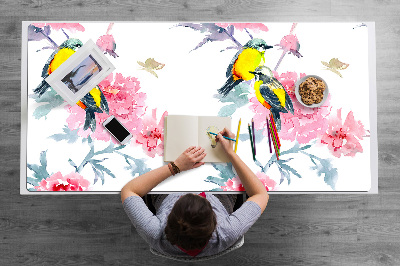 Podložka na písací stôl Vtáky a kvety