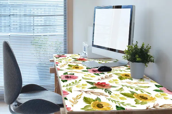 Pracovná podložka s obrázkom akvarel kvety