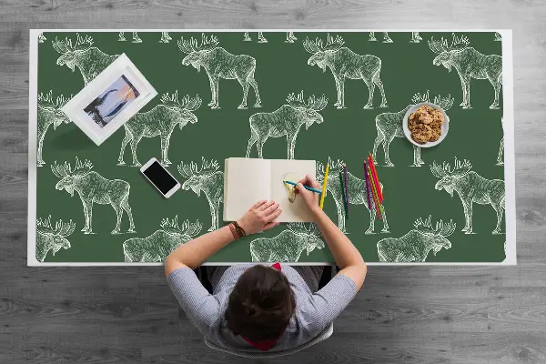 Ochranná podložka na stôl Elk na zelenom pozadí