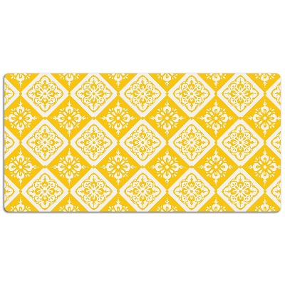 Ochranná podložka na stôl Žltý a biely vzor