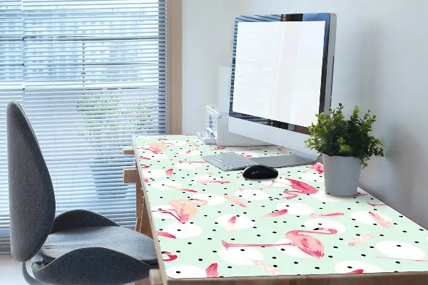 Ochranná podložka na stôl Plameniaky a bodky
