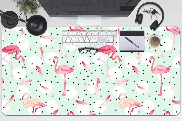 Ochranná podložka na stôl Plameniaky a bodky