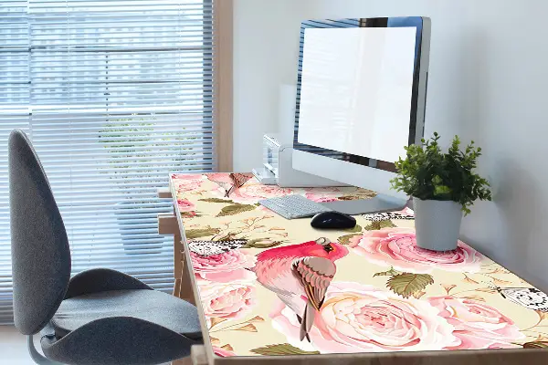 Pracovný podložka na stôl Vtáky kvety motýle