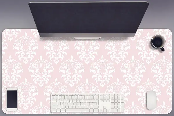 Veľká ochranná podložka na stôl ružová damask