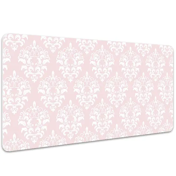 Veľká ochranná podložka na stôl ružová damask
