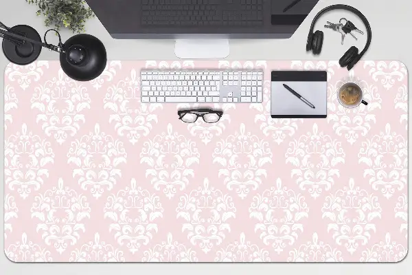 Veľká ochranná podložka na stôl ružová damask