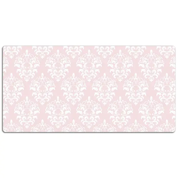 Veľká ochranná podložka na stôl ružová damask