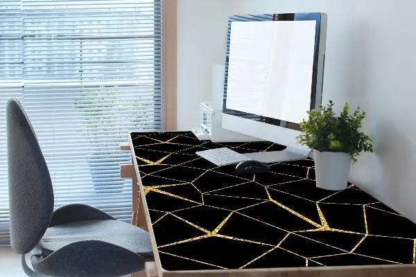 Ochranná podložka na stôl Mosaic zlato a čierne