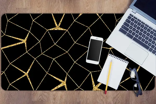 Ochranná podložka na stôl Mosaic zlato a čierne