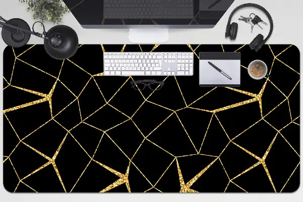 Ochranná podložka na stôl Mosaic zlato a čierne