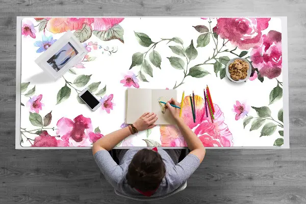 Veľká ochranná podložka na stôl akvarel Roses