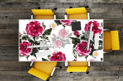 Veľká ochranná podložka na stôl maľované ruže